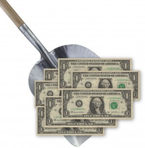 Dinero por pala