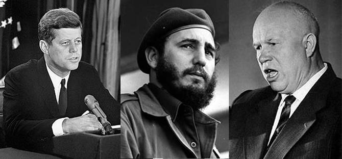Kennedy, Fidel y Nikita Khrushchev, los protagonistas.