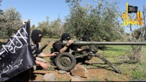 siria rebeldes sirios con cañon
