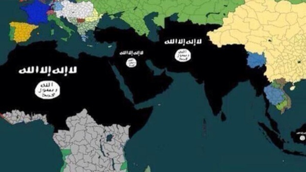 El grupo yihadista Estado Islámico de Irak y el Levante (EIIL) ha publicado un mapa en su sitio web que muestra las "conquistas" que pretende lograr en tan solo cinco años. © www.liveleak.com
