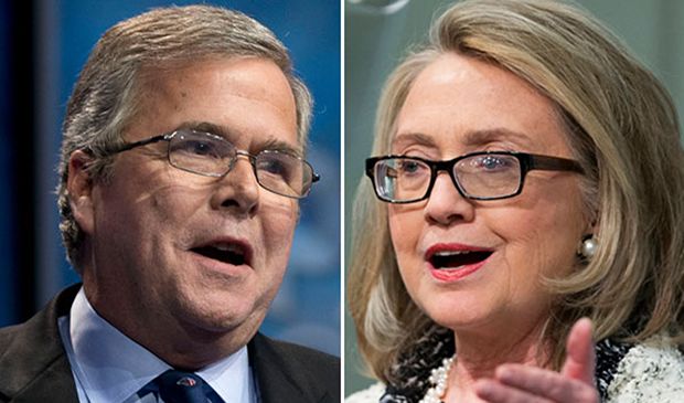 Jeb Bush y Hillary Clinton.