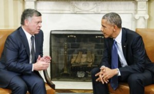 Obama se reúne con el rey de Jordania, Abdullah II, en la Casa Blanca en febrero de 2015. (Kevin Lamarque / Reuters)at the White House in Washington February 3, 2015. Islamic State militants released a video on Tuesday appearing to show a captured Jordanian pilot being burnt alive in a cage, a killing that shocked the world and prompted Jordan to promise an "earth-shaking" response. REUTERS/Kevin Lamarque  (UNITED STATES - Tags: POLITICS CIVIL UNREST) - RTR4O4M7